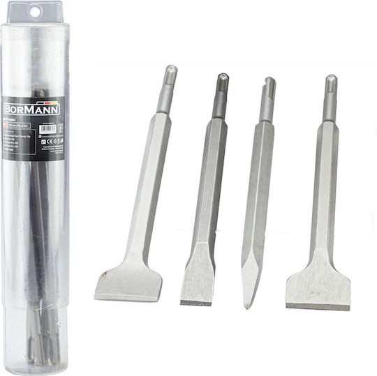 Bormann Pro BHT1450 Σετ Βελόνι & Καλέμι & Χούφτα 4τμχτμχ με Υποδοχή SDS Plus