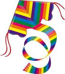 Gunther Αναδιπλούμενος Χαρταετός Rainbow Υφασμάτινος με Ουρά, Σπάγγο & Τσάντα Αποθήκευσης 97x58εκ