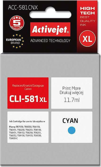 Active Jet Συμβατό Μελάνι Εκτυπωτή InkJet Canon CLI-581XL 11.7ml Κυανό 1τμχ