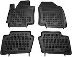 Rezaw Plast Set of Front and Rear Mats Tray Type 4pcs from Rubber for Hyundai i20 Black