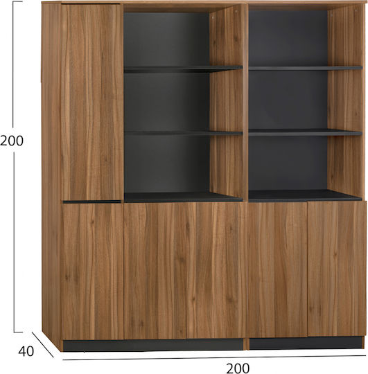 Büroaufbewahrungsschrank Holzschatten Eiche 200x40x200cm Freebox