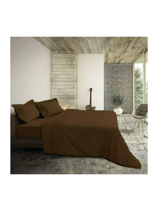 Beauty Home Set Bettbezug Einzelbett mit Kissenbezug 160x240 1850 Coffee