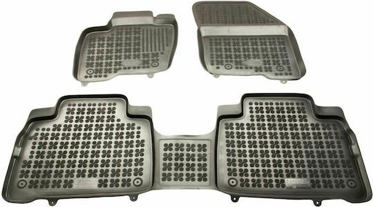 Rezaw Plast Set of Front and Rear Mats 3pcs Tray Type for Ford Galaxy 2015+ Black