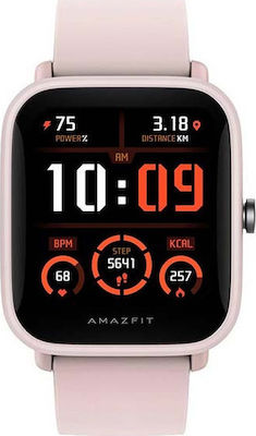 Amazfit Bip U Pro Αδιάβροχο Smartwatch με Παλμογράφο (Ροζ)