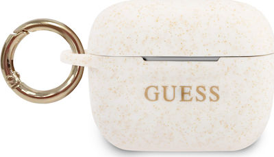 Guess Logo Silicone Case with Keychain White for Apple AirPods Pro