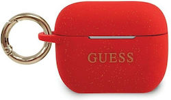 Guess Logo Silikonhülle mit Haken in Rot für Ap...