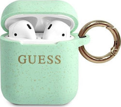 Guess Logo Силиконов Калъф със Зелена Кука за A...