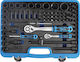 BGS Technic Sammlung mit Sechskant-Stecknüssen für Druckluft Ratschen- & Steckschlüssel-Sets 1\2" & 1\4" 69Stück