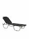 Liegestuhl Aluminium mit Kissen Black 190x60x30cm.