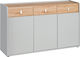 Kinderkommode Samoa Gray / Braun mit 3 Schubladen 139x38x86cm