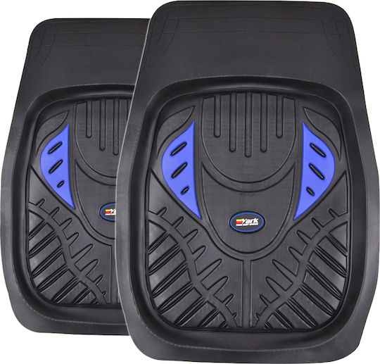 Yark Front Mats Universal 2pcs Tray Type Black / Blue