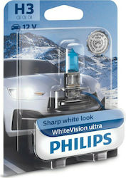 Philips Lamps Car White Vision Ultra H3 Halogen 4000K Natural White 12V 55W 1pcs