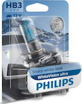 Philips Λάμπα Αυτοκινήτου White Vision Ultra HB3-9005 Αλογόνου 3800K Θερμό Λευκό 12V 60W 1τμχ