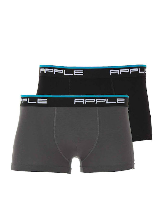 Apple Boxer Ανδρικά Μποξεράκια Μαύρο / Ανθρακί 2Pack