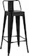 Metallischer Gartenhocker Für Bar Außeneinsatz Schwarz Matt 43x43x95cm