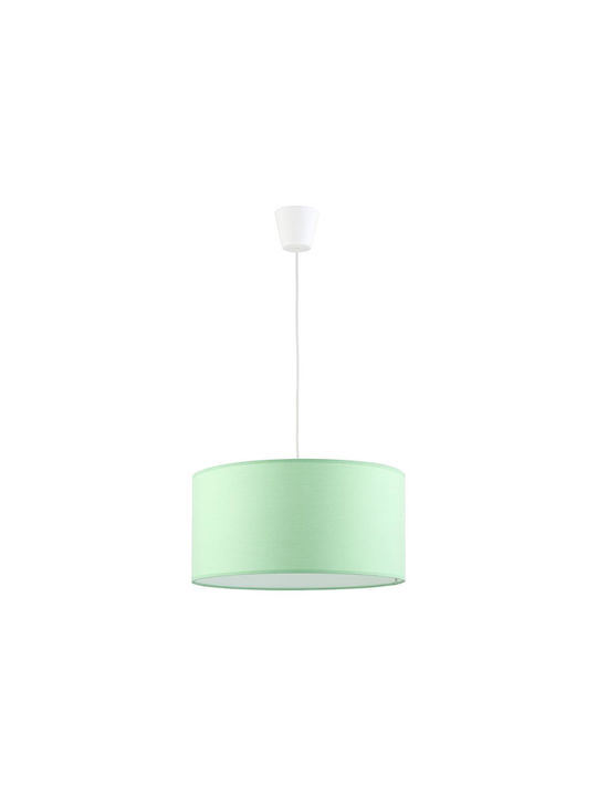 TK Lighting Rondo Single Bulb Kids Lighting Pendant of Fabric 25W with Drive Size E27 Green 40cm