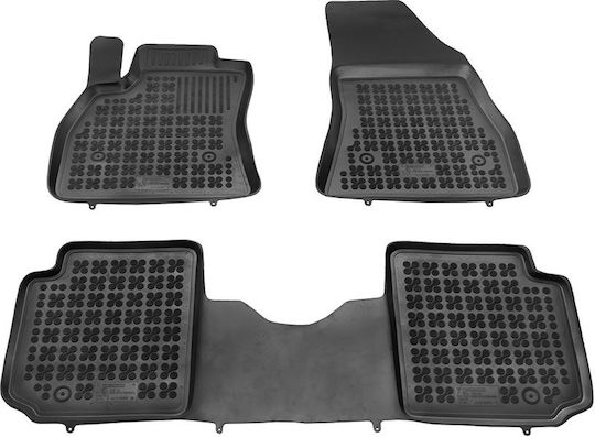Rezaw Plast Set of Front and Rear Mats 3pcs Tray Type for Fiat 500L 2013-2022 Black
