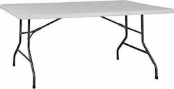 Catering Outdoor Foldable Table with Polypropylene Surface and Metal Frame White 198.5x90x74.5cm