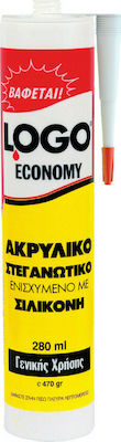 Logo Economy Στόκος Γενικής Χρήσης Ακρυλικός με Σιλικόνη Λευκός 280ml