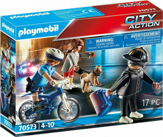 Playmobil City Action Police Bicycle with Thief for 4-10 years old