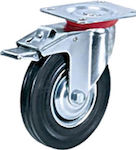 Ruotec 502.000.002.125 Rotating Wheel with Brake Industrial Black 125x33mm
