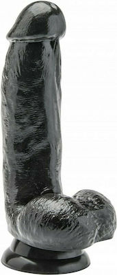 ToyJoy Get Real Dildo with Balls Realistic Dildo with Scrotum & Suction Cup Black 15cm