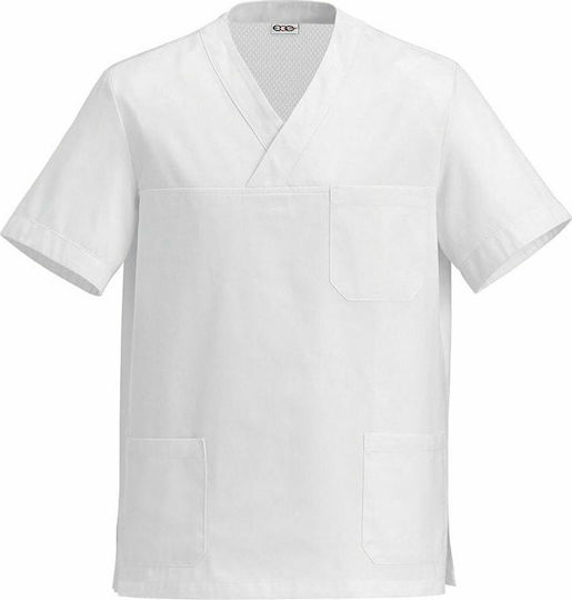 Egochef Rashguard Bucătar Bumbac Bărbat Alb cu Mâneci scurte Cool