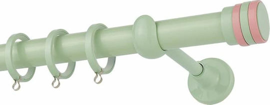 Zogometal Μεταλλικό Κουρτινόξυλο CP4132 Μονό Φ25mm 160εκ. Φυστικί / Ροζ CP4132