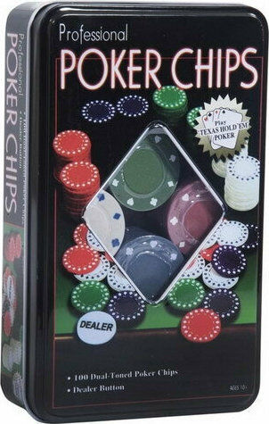 Set von 100 nummerierten Pokerchips 50mm / 4gr in Metallische Box