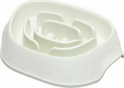 Moderna Plastic Bowls Dog Food & Water White Slow Feeding 950ml