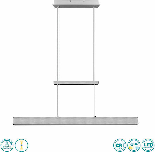 Trio Lighting Paros LED Γραμμικό Φωτιστικό Οροφής 21W Θερμό Λευκό IP20 με Ρυθμιζόμενη Ένταση Μ90xΒ11xΥ90εκ.