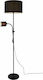 Trio Lighting Owen Stehleuchte H160xB36cm. mit Fassung für Lampe E27 Schwarz