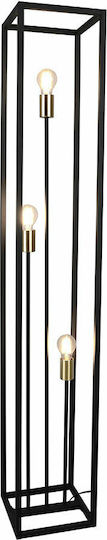 Trio Lighting Vito Vintage Floor Lamp H153xW25cm. with Socket for Bulb E27 Black