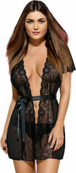 Obsessive Alluria Peignoir Sexy Set mit Robe Black