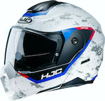 HJC C80 Bult White/Grey/Blue/Red Motorradhelm Aufklappbar ECE 22.05 MC21SF