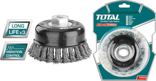 Total TAC32035 Drahtbürste Glocke mit Borsten für Winkelschleifer 75mm Set von 10Stück