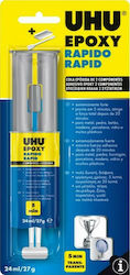 UHU Rapid Epoxy Metal Glue 2-Component Transparent 24ml 63006