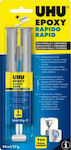 UHU Rapid Epoxy Metal Glue 2-Component Transparent 24ml 63006