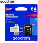 GoodRAM microSDXC 64GB Clasa 10 U1 UHS-I cu cititor USB