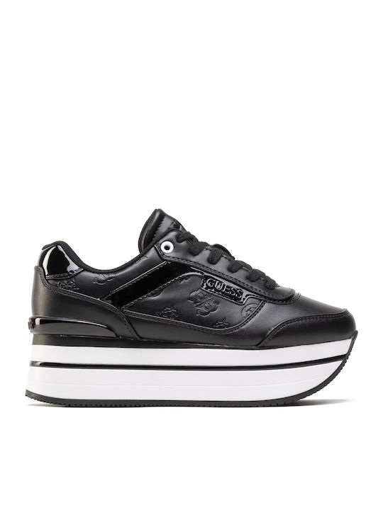 Guess Hansin Флатформи Маратонки Черен