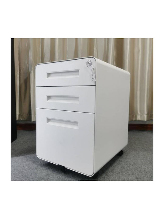 Schublade Büro mit Schloss White 40x50x60cm