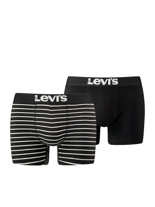Levi's Vintage Stripe Ανδρικά Μποξεράκια Μαύρα 2Pack