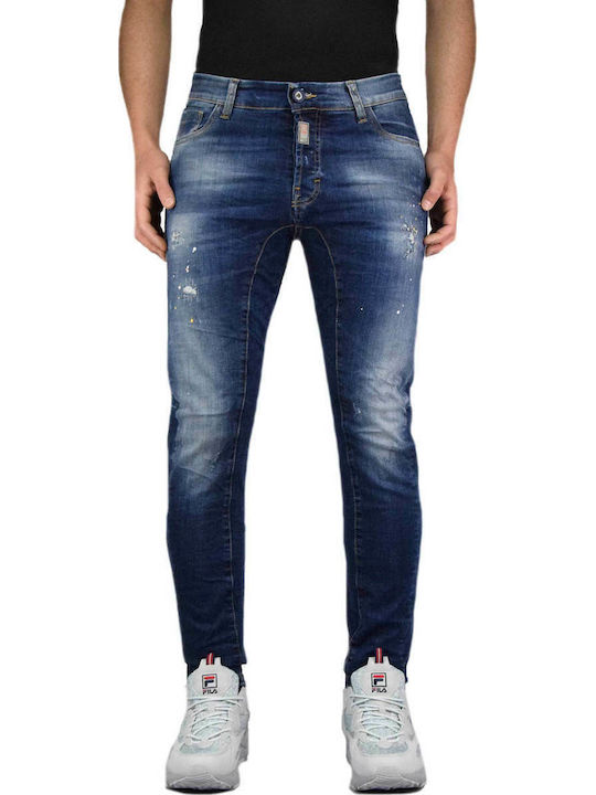 Biker F3541 Herren Jeanshose Elastisch mit Skinny Passform Marineblau