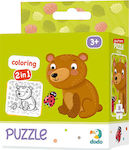 Kids Puzzle Coloring Little Bear 2 in 1 for 3++ Years 16pcs Dodo