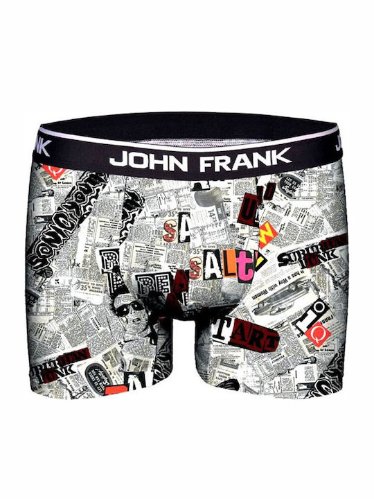 John Frank News Boxeri pentru bărbați Multicolor cu modele 1Pachet