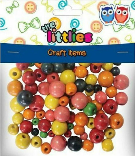 The Littlies Craft Beads Χάντρες Ξύλινες Πολύχρωμες 8-16mm 150τμχ 150pcs
