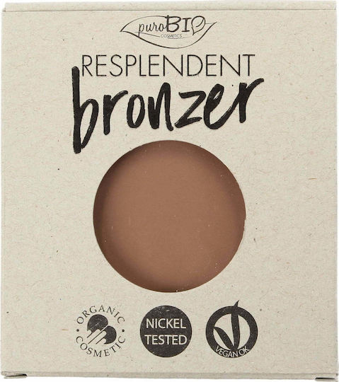 puroBio Cosmetics Bronzant Compact Pudră Reumplere Strălucitor 9gr