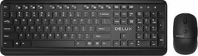 Delux KA190G + M320GX Fără fir Set tastatură și mouse Engleză US