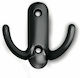 Conset Wall Hanger C547 Metal 2 Hooks Black Matte 5.8x5.9cm