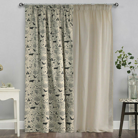 Lino Home Детска завеса Kettu с пампуси 850 Black 8000000925 133x270cm